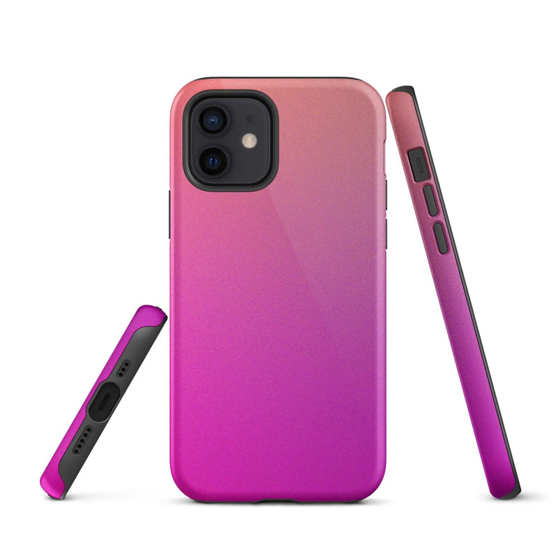 Load image into Gallery viewer, Colorful Pink Orange Double Layered Impact Resistant Tough iPhone Case 3D Wrap Matte or Glossy Finish CREATIVETECH