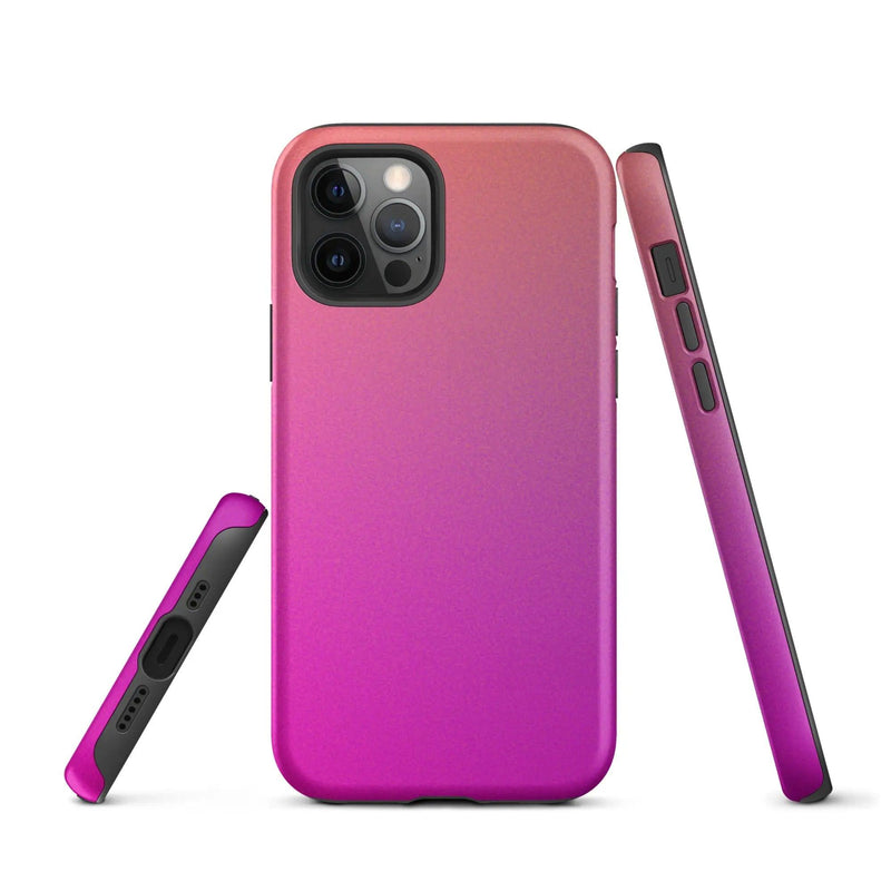Load image into Gallery viewer, Colorful Pink Orange Double Layered Impact Resistant Tough iPhone Case 3D Wrap Matte or Glossy Finish CREATIVETECH
