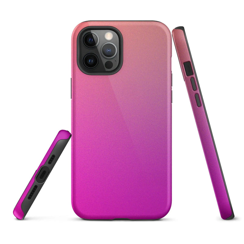 Load image into Gallery viewer, Colorful Pink Orange Double Layered Impact Resistant Tough iPhone Case 3D Wrap Matte or Glossy Finish CREATIVETECH