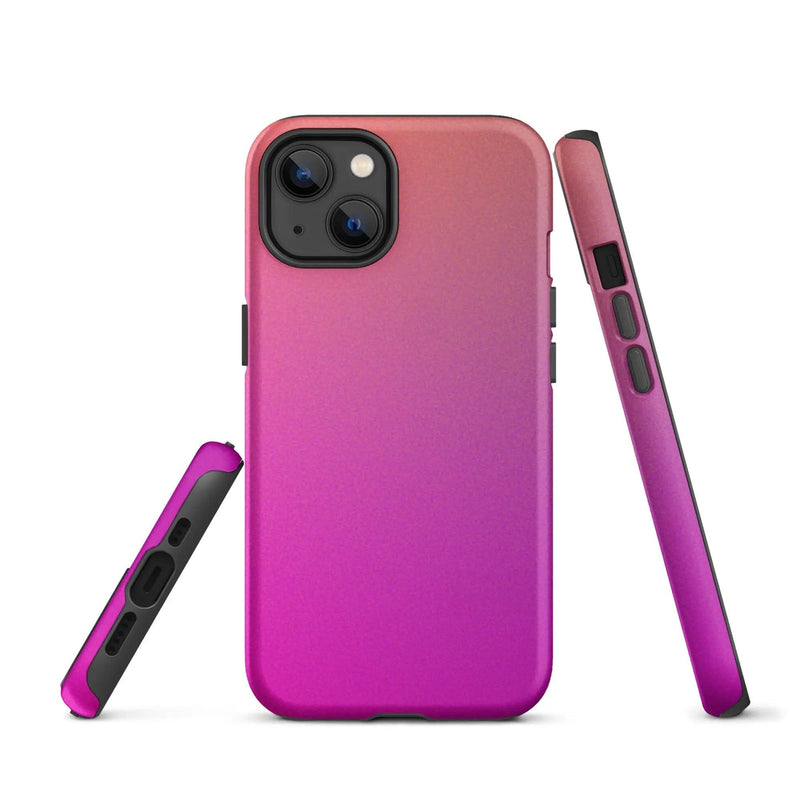 Load image into Gallery viewer, Colorful Pink Orange Double Layered Impact Resistant Tough iPhone Case 3D Wrap Matte or Glossy Finish CREATIVETECH
