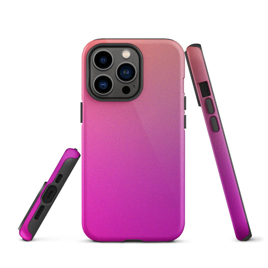 Colorful Pink Orange Double Layered Impact Resistant Tough iPhone Case 3D Wrap Matte or Glossy Finish CREATIVETECH