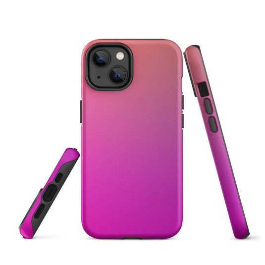 Colorful Pink Orange Double Layered Impact Resistant Tough iPhone Case 3D Wrap Matte or Glossy Finish CREATIVETECH
