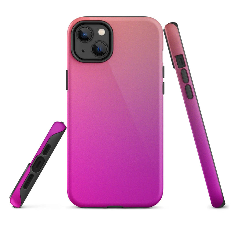 Load image into Gallery viewer, Colorful Pink Orange Double Layered Impact Resistant Tough iPhone Case 3D Wrap Matte or Glossy Finish CREATIVETECH
