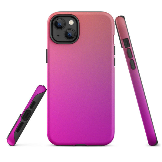 Colorful Pink Orange Double Layered Impact Resistant Tough iPhone Case 3D Wrap Matte or Glossy Finish CREATIVETECH