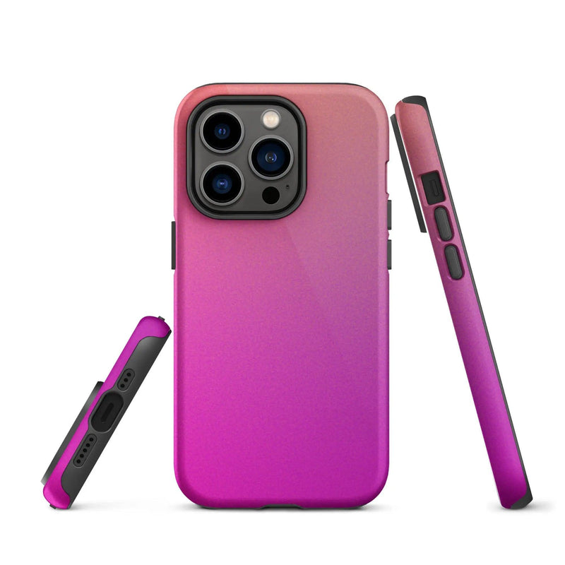 Load image into Gallery viewer, Colorful Pink Orange Double Layered Impact Resistant Tough iPhone Case 3D Wrap Matte or Glossy Finish CREATIVETECH