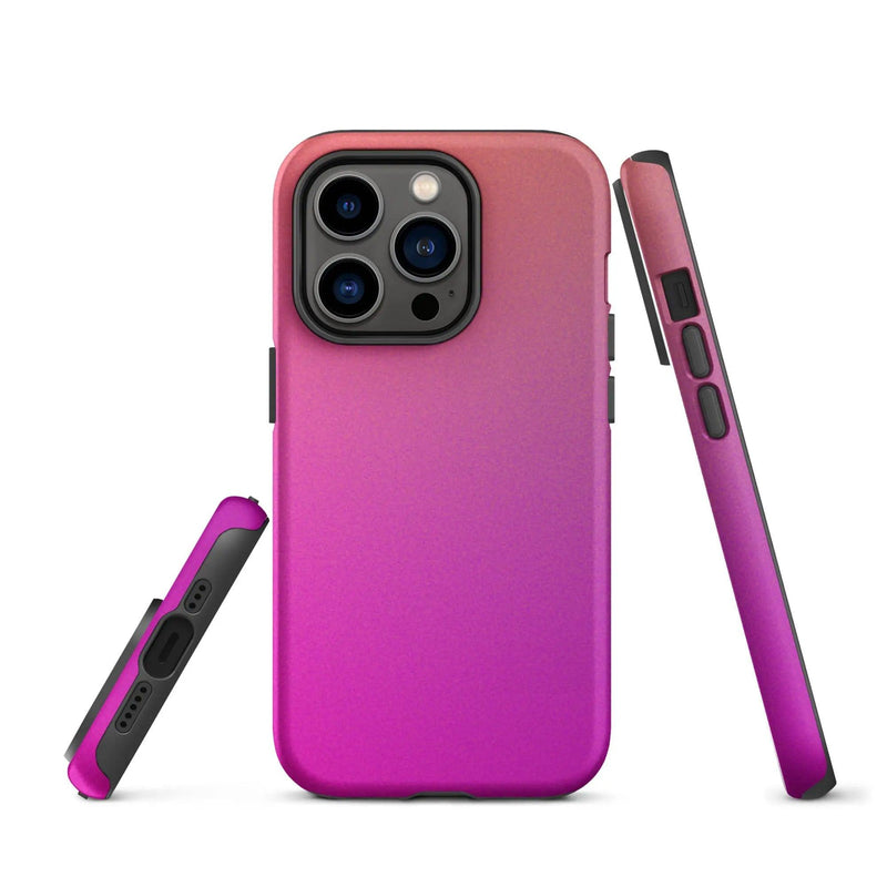 Load image into Gallery viewer, Colorful Pink Orange Double Layered Impact Resistant Tough iPhone Case 3D Wrap Matte or Glossy Finish CREATIVETECH
