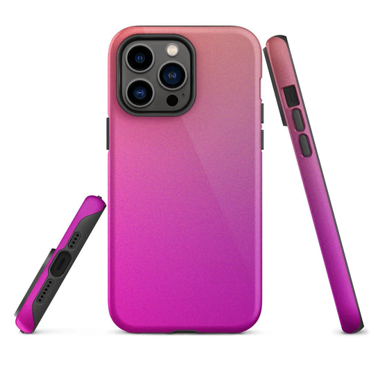 Colorful Pink Orange Double Layered Impact Resistant Tough iPhone Case 3D Wrap Matte or Glossy Finish CREATIVETECH