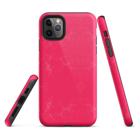 Colorful Pink White Polygon Double Layered Impact Resistant Tough iPhone Case 3D Wrap Matte or Glossy Finish CREATIVETECH