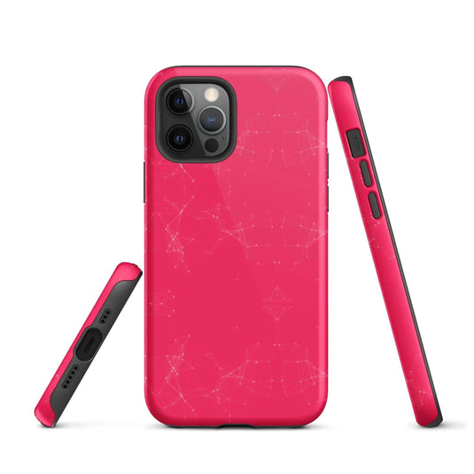 Colorful Pink White Polygon Double Layered Impact Resistant Tough iPhone Case 3D Wrap Matte or Glossy Finish CREATIVETECH