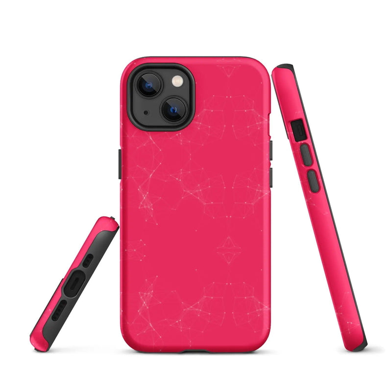 Load image into Gallery viewer, Colorful Pink White Polygon Double Layered Impact Resistant Tough iPhone Case 3D Wrap Matte or Glossy Finish CREATIVETECH