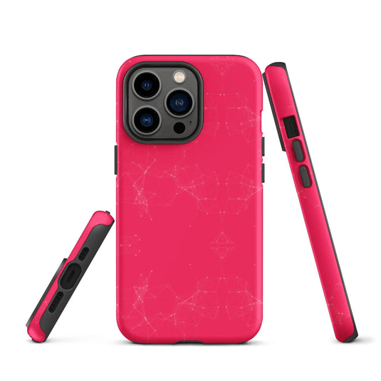 Colorful Pink White Polygon Double Layered Impact Resistant Tough iPhone Case 3D Wrap Matte or Glossy Finish CREATIVETECH