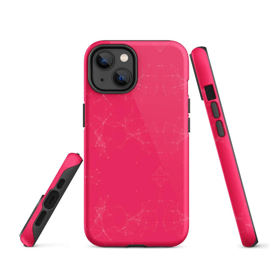 Colorful Pink White Polygon Double Layered Impact Resistant Tough iPhone Case 3D Wrap Matte or Glossy Finish CREATIVETECH