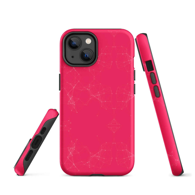 Load image into Gallery viewer, Colorful Pink White Polygon Double Layered Impact Resistant Tough iPhone Case 3D Wrap Matte or Glossy Finish CREATIVETECH