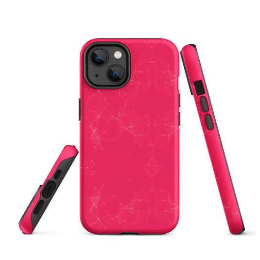 Colorful Pink White Polygon Double Layered Impact Resistant Tough iPhone Case 3D Wrap Matte or Glossy Finish CREATIVETECH