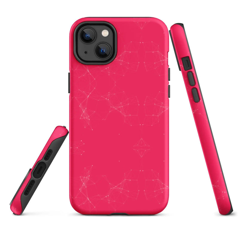 Load image into Gallery viewer, Colorful Pink White Polygon Double Layered Impact Resistant Tough iPhone Case 3D Wrap Matte or Glossy Finish CREATIVETECH
