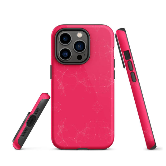 Colorful Pink White Polygon Double Layered Impact Resistant Tough iPhone Case 3D Wrap Matte or Glossy Finish CREATIVETECH