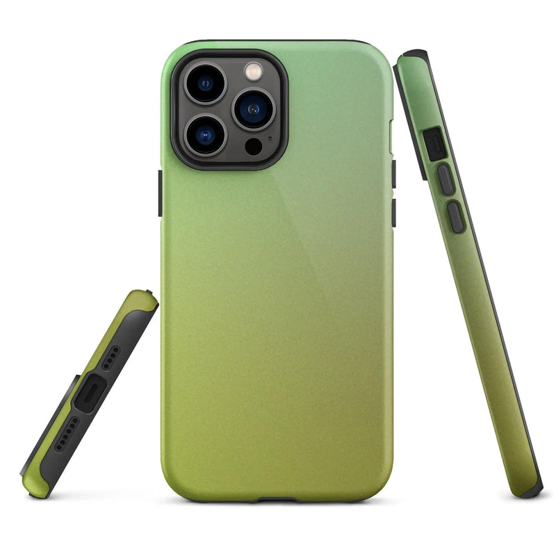 Load image into Gallery viewer, Colorful Sunny Green Yellow Double Layered Impact Resistant Tough iPhone Case 3D Wrap Matte or Glossy Finish CREATIVETECH