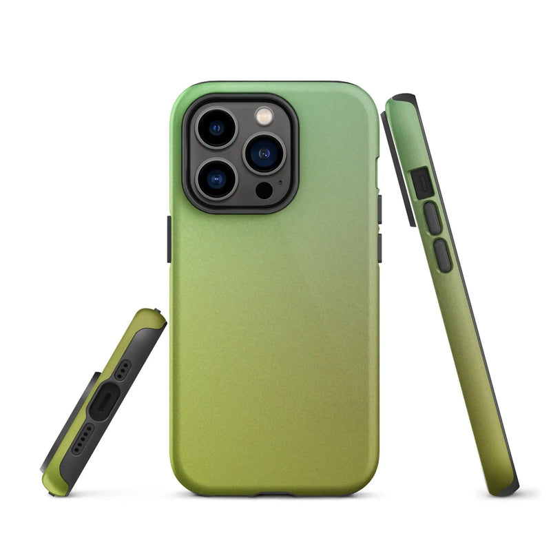 Load image into Gallery viewer, Colorful Sunny Green Yellow Double Layered Impact Resistant Tough iPhone Case 3D Wrap Matte or Glossy Finish CREATIVETECH