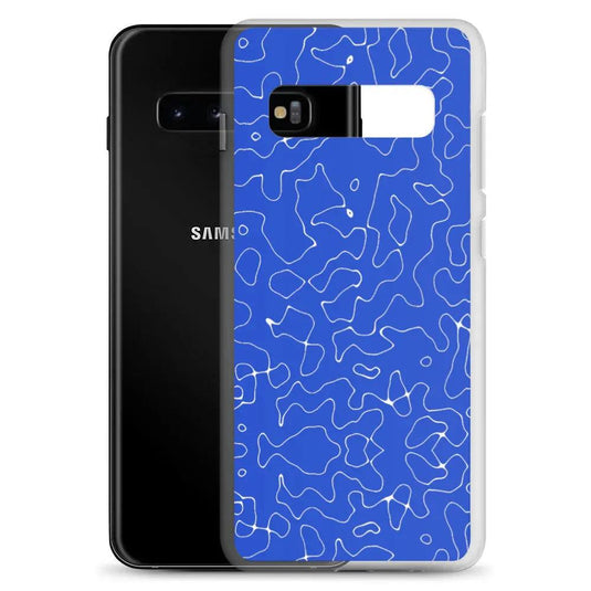 Colorful Turkish Blue Organic Pattern Flexible Clear Samsung Case Bump Resistant Corners CREATIVETECH