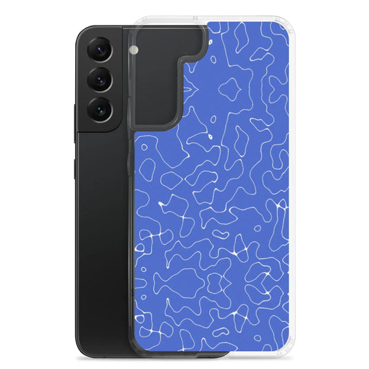 Colorful Turkish Blue Organic Pattern Flexible Clear Samsung Case Bump Resistant Corners CREATIVETECH