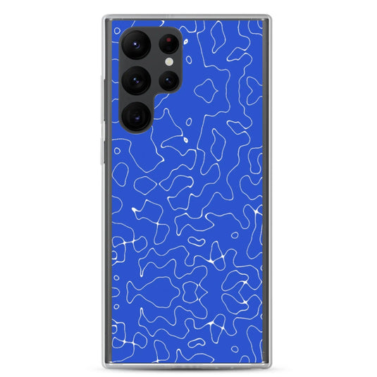 Colorful Turkish Blue Organic Pattern Flexible Clear Samsung Case Bump Resistant Corners CREATIVETECH