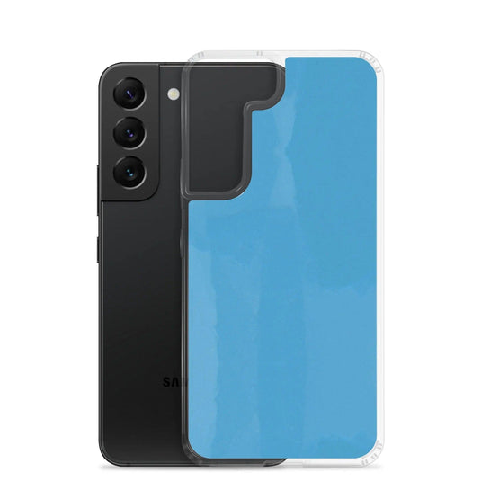 Colorful Vivid Blue Industrial Paint Style Flexible Clear Samsung Case Bump Resistant Corners CREATIVETECH