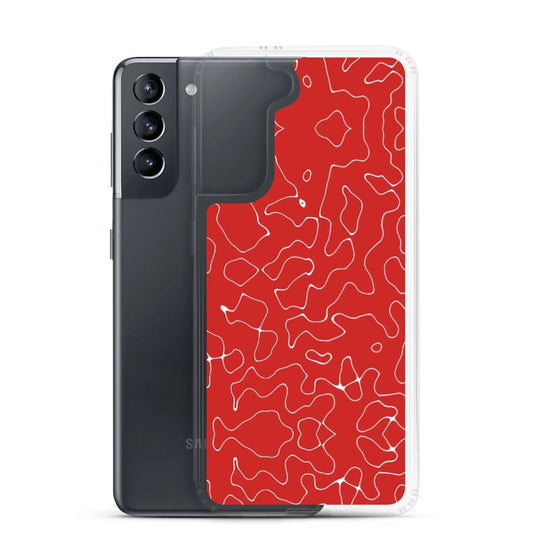 Colorful Vivid Red Organic Flexible Clear Samsung Case Bump Resistant Corners CREATIVETECH