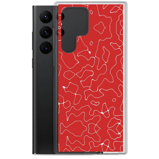 Colorful Vivid Red Organic Flexible Clear Samsung Case Bump Resistant Corners CREATIVETECH
