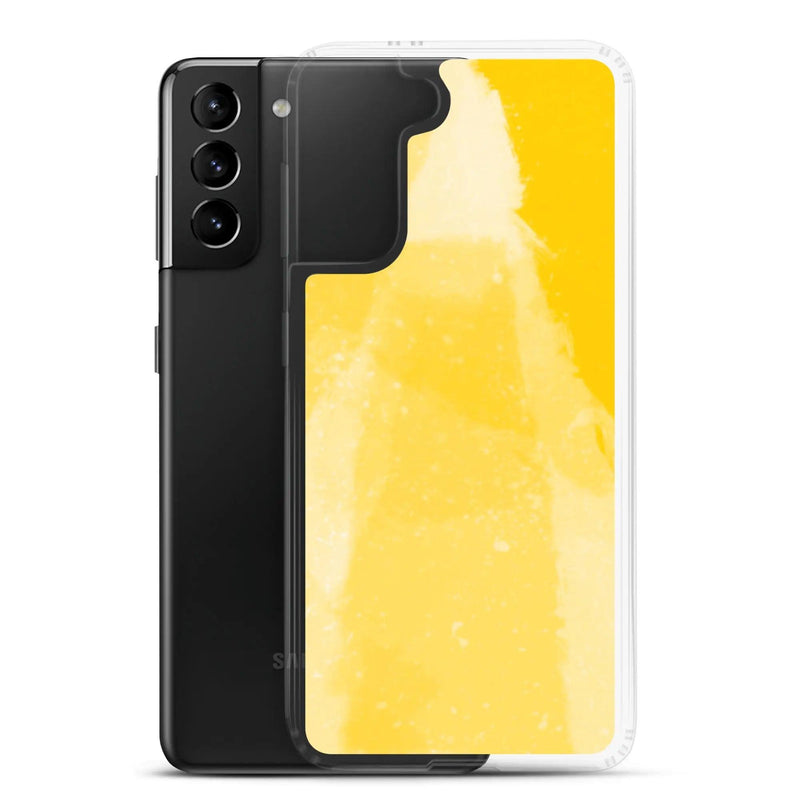Load image into Gallery viewer, Colorful Vivid Yellow Industrial Watercolor Paint Brush Style Flexible Clear Samsung Case Bump Resistant Corners CREATIVETECH