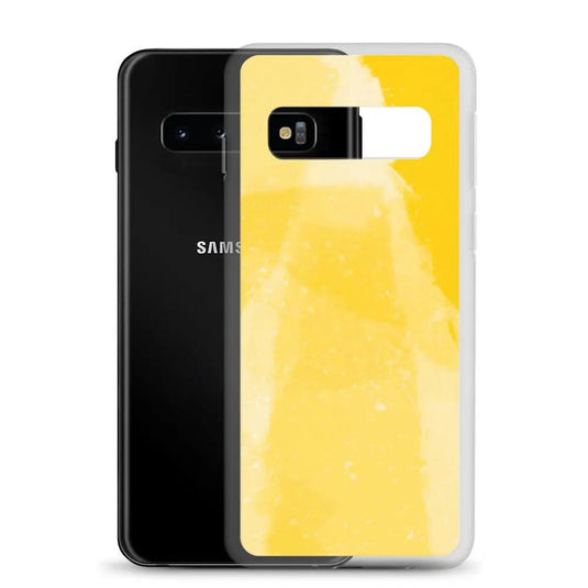 Colorful Vivid Yellow Industrial Watercolor Paint Brush Style Flexible Clear Samsung Case Bump Resistant Corners CREATIVETECH