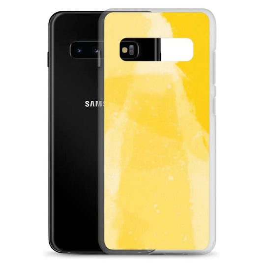 Colorful Vivid Yellow Industrial Watercolor Paint Brush Style Flexible Clear Samsung Case Bump Resistant Corners CREATIVETECH