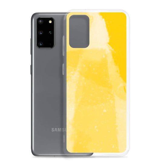 Colorful Vivid Yellow Industrial Watercolor Paint Brush Style Flexible Clear Samsung Case Bump Resistant Corners CREATIVETECH