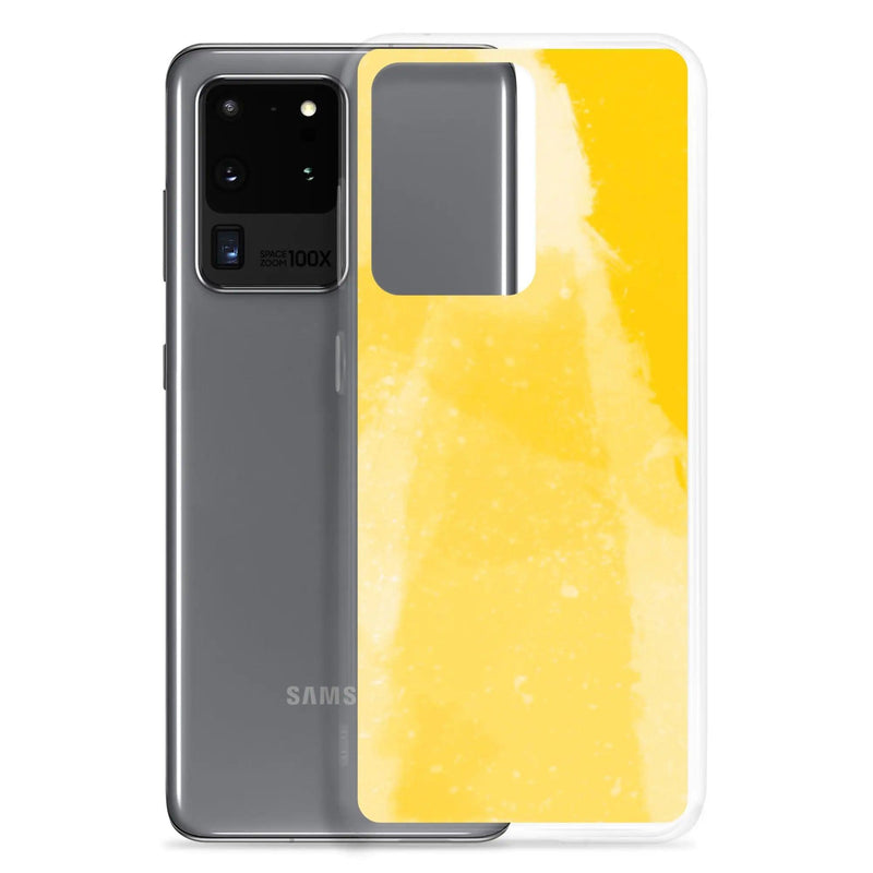 Load image into Gallery viewer, Colorful Vivid Yellow Industrial Watercolor Paint Brush Style Flexible Clear Samsung Case Bump Resistant Corners CREATIVETECH