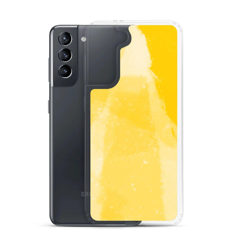 Load image into Gallery viewer, Colorful Vivid Yellow Industrial Watercolor Paint Brush Style Flexible Clear Samsung Case Bump Resistant Corners CREATIVETECH