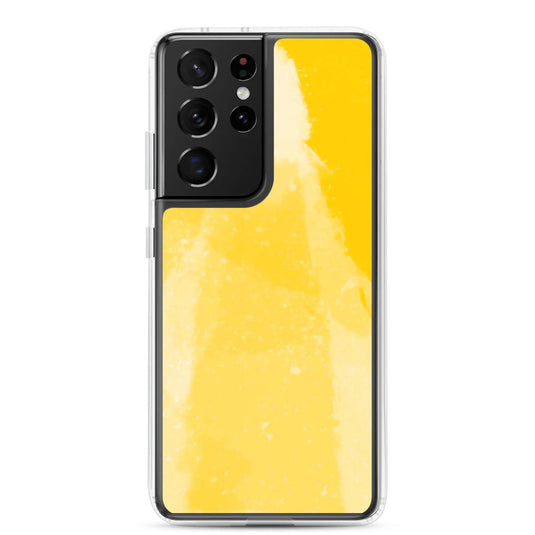 Colorful Vivid Yellow Industrial Watercolor Paint Brush Style Flexible Clear Samsung Case Bump Resistant Corners CREATIVETECH