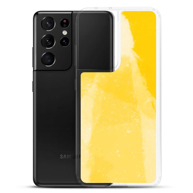 Load image into Gallery viewer, Colorful Vivid Yellow Industrial Watercolor Paint Brush Style Flexible Clear Samsung Case Bump Resistant Corners CREATIVETECH