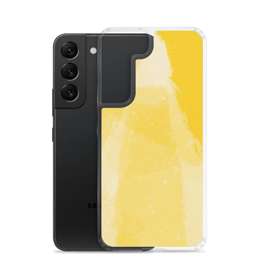 Colorful Vivid Yellow Industrial Watercolor Paint Brush Style Flexible Clear Samsung Case Bump Resistant Corners CREATIVETECH
