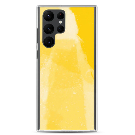 Colorful Vivid Yellow Industrial Watercolor Paint Brush Style Flexible Clear Samsung Case Bump Resistant Corners CREATIVETECH