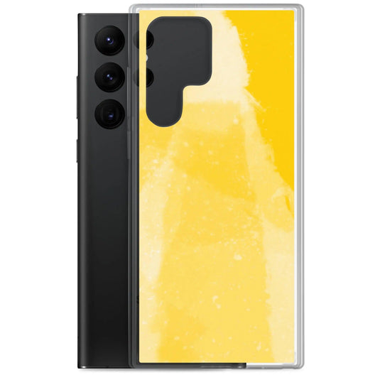 Colorful Vivid Yellow Industrial Watercolor Paint Brush Style Flexible Clear Samsung Case Bump Resistant Corners CREATIVETECH