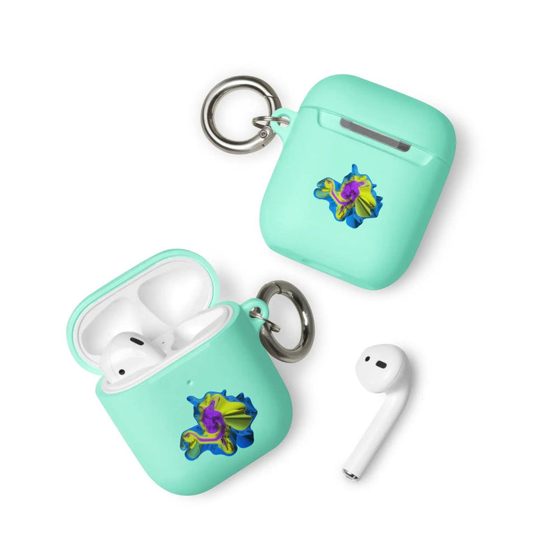 Load image into Gallery viewer, Colorful Waves 2-in-1 Cool Shock Resistant Tough AirPods Case with Metal Carabiner CREATIVETECH