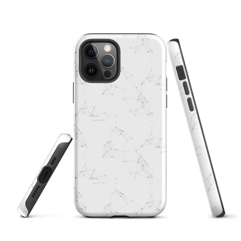 Load image into Gallery viewer, Colorful White Black Polygon Double Layered Impact Resistant Tough iPhone Case 3D Wrap Matte or Glossy Finish CREATIVETECH