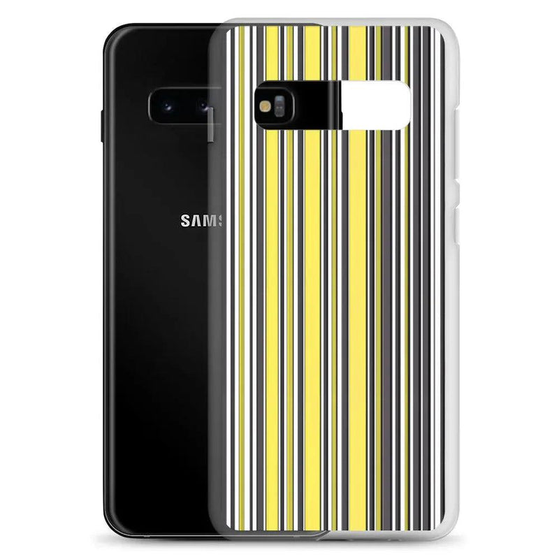Load image into Gallery viewer, Colorful Yellow Striped Style Flexible Clear Samsung Case Bump Resistant Corners CREATIVETECH