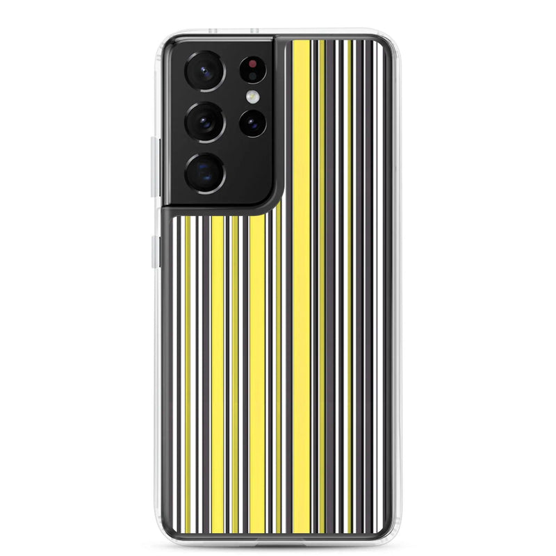 Load image into Gallery viewer, Colorful Yellow Striped Style Flexible Clear Samsung Case Bump Resistant Corners CREATIVETECH