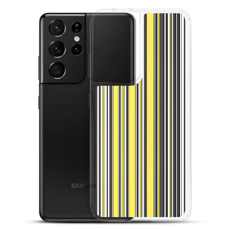 Load image into Gallery viewer, Colorful Yellow Striped Style Flexible Clear Samsung Case Bump Resistant Corners CREATIVETECH