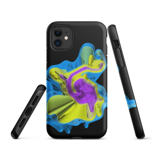 Cool Colorful Waves Double Layered Impact Resistant Tough iPhone Case 3D Wrap Matte or Glossy Finish CREATIVETECH