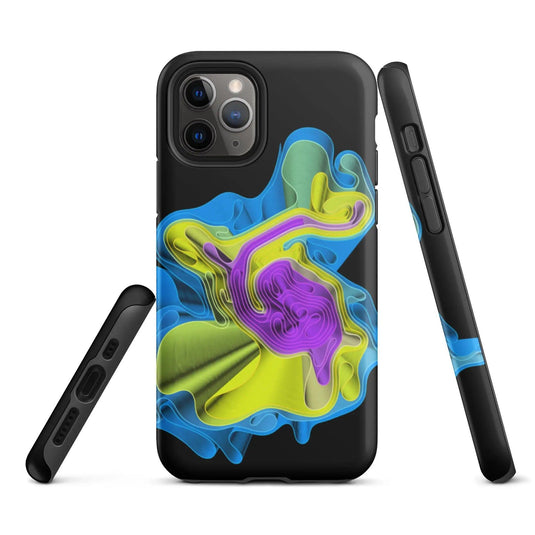 Cool Colorful Waves Double Layered Impact Resistant Tough iPhone Case 3D Wrap Matte or Glossy Finish CREATIVETECH