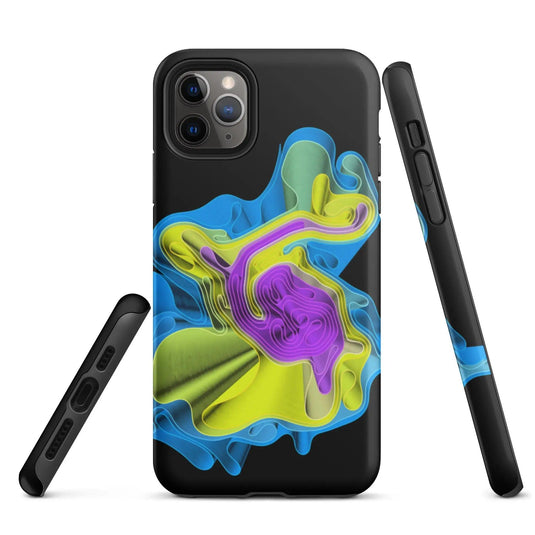 Cool Colorful Waves Double Layered Impact Resistant Tough iPhone Case 3D Wrap Matte or Glossy Finish CREATIVETECH