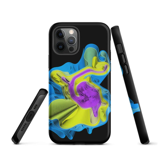 Cool Colorful Waves Double Layered Impact Resistant Tough iPhone Case 3D Wrap Matte or Glossy Finish CREATIVETECH