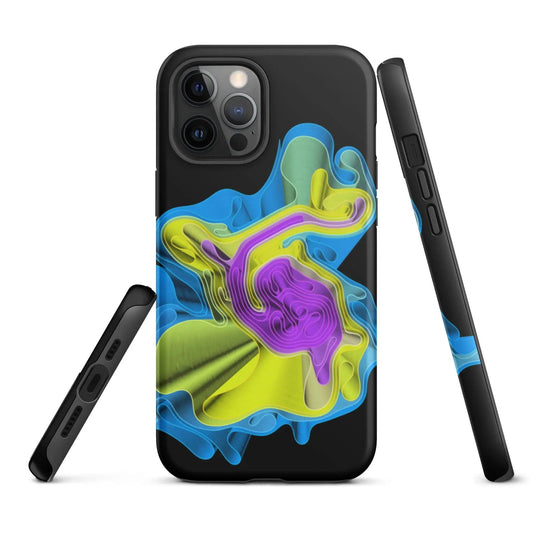 Cool Colorful Waves Double Layered Impact Resistant Tough iPhone Case 3D Wrap Matte or Glossy Finish CREATIVETECH