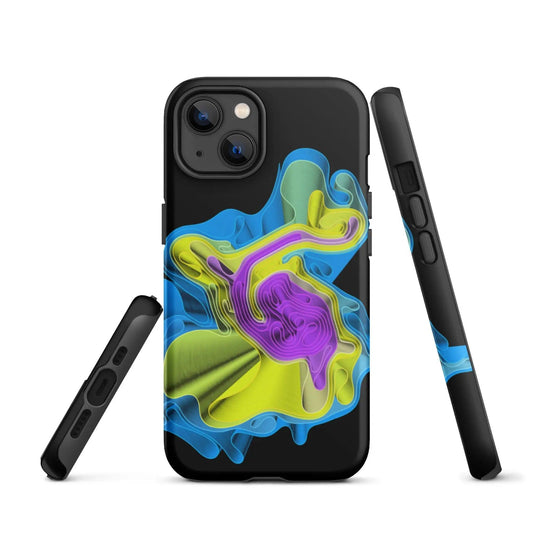 Cool Colorful Waves Double Layered Impact Resistant Tough iPhone Case 3D Wrap Matte or Glossy Finish CREATIVETECH